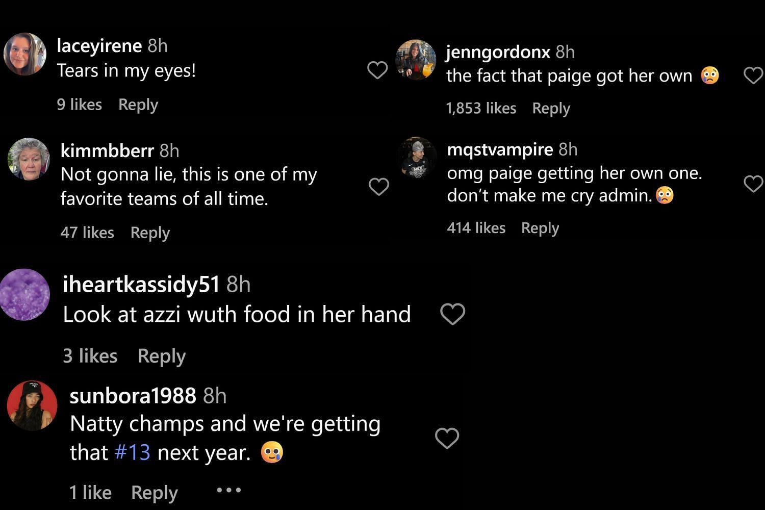 Fans commented on Instagram (@uconnwbb/IG)